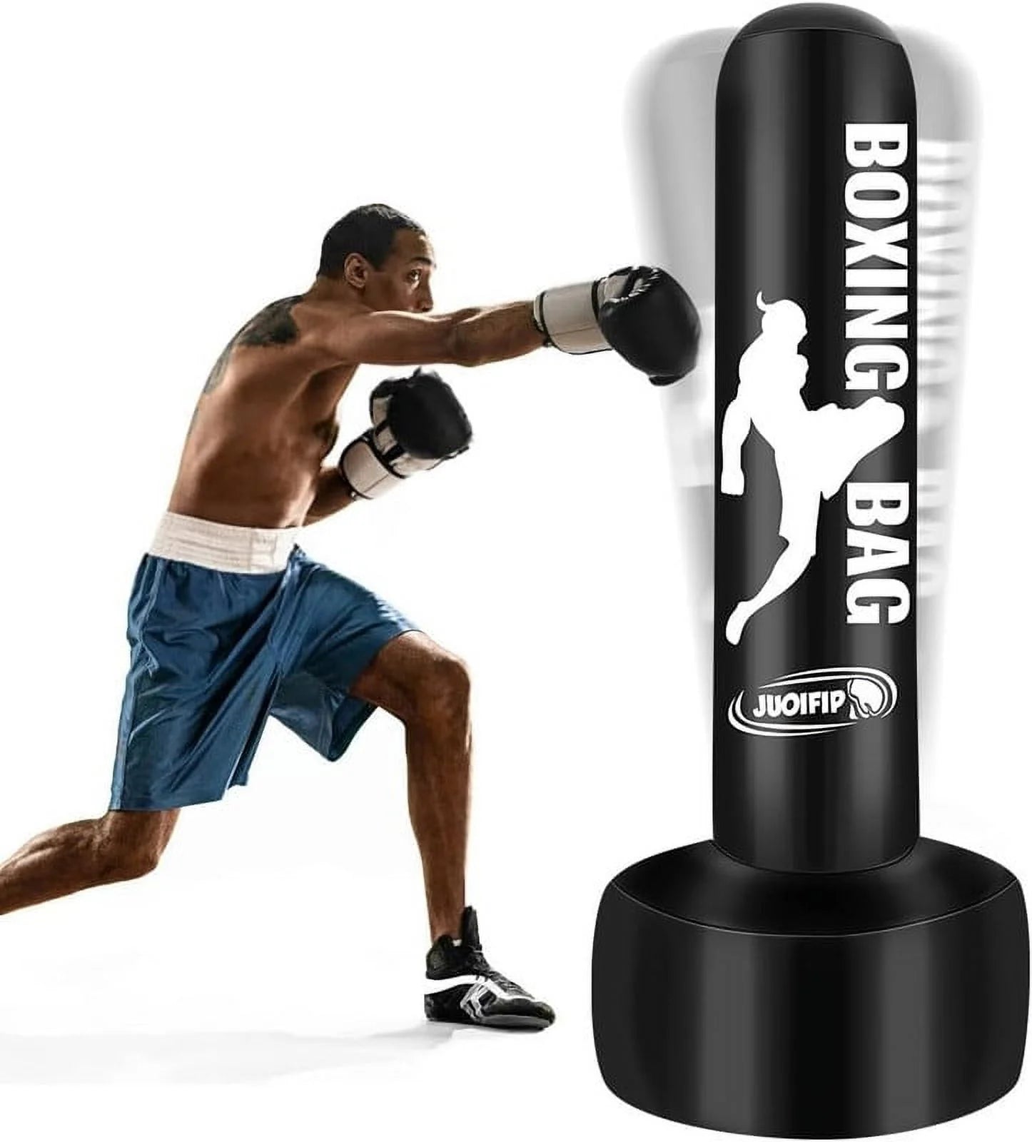 Heavy Punching Bags for Adults Freestanding Boxing Bag with Stand Men Stand Kickboxing Bag Ideal Standing Inflatable Kickboxing Bag