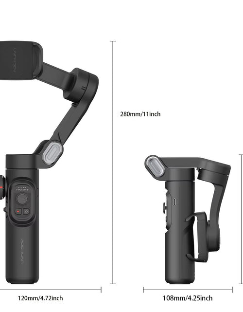 Load image into Gallery viewer, AOCHUAN 3-Axis Handheld Gimbal Stabilizer for Smartphone with Fill Light for Iphone Android Face Tracking Tiktok Vlog Smart XE
