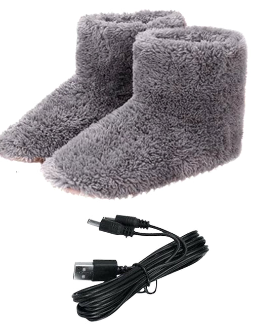 Load image into Gallery viewer, Electric Heater Foot Warmer USB Charging Power Saving Fleece Couple Warm Foot Cover Feet Heating Pads for Home Bedroom Sleeping
