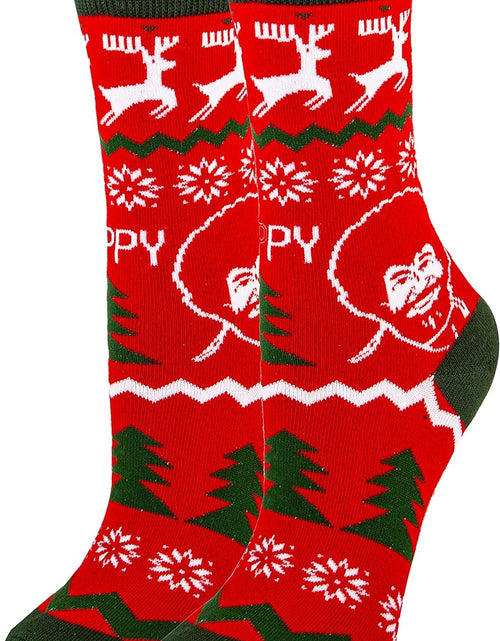 Load image into Gallery viewer, Oooh Yeah Women&#39;S Novelty Crew Socks, Funny Socks for Bob Ross, Holiday Socks, Christmas Socks, Crazy Socks
